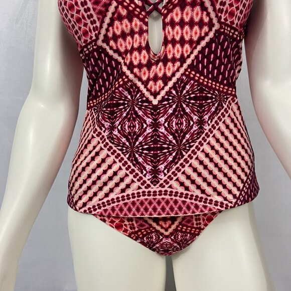 Kenneth Cole NY Geometric Swimsuit Tankini 2-Piece Tummytone Chest 35" Waist 29" - Picture 8 of 14
